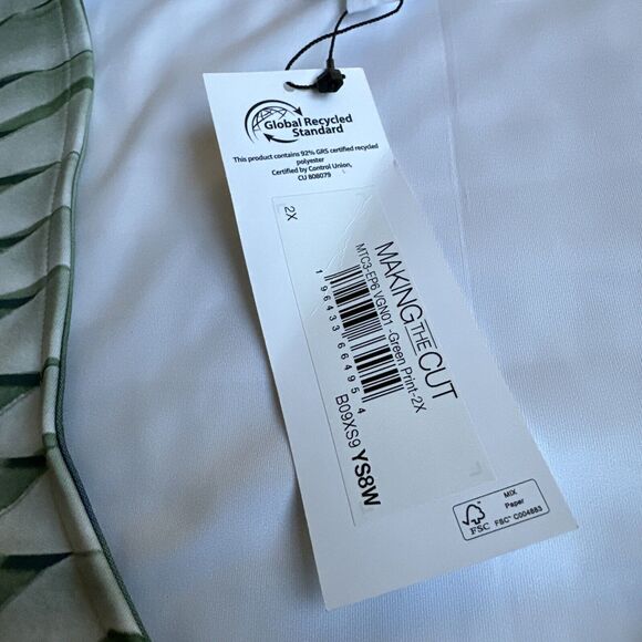 Making the Cut Bodysuit Womens Size 2X Green Printed Stretch Long Sleeve Plus - Picture 6 of 11